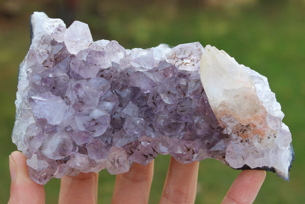 Terminated Calcite on Amethyst-GratefulGemHead