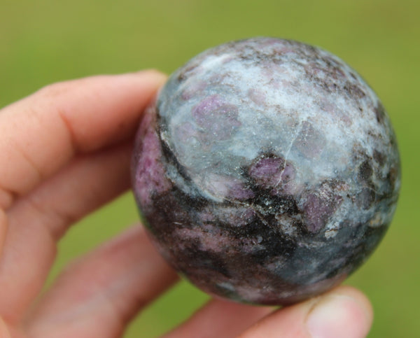 Ruby in Astrophyllite Sphere-GratefulGemHead